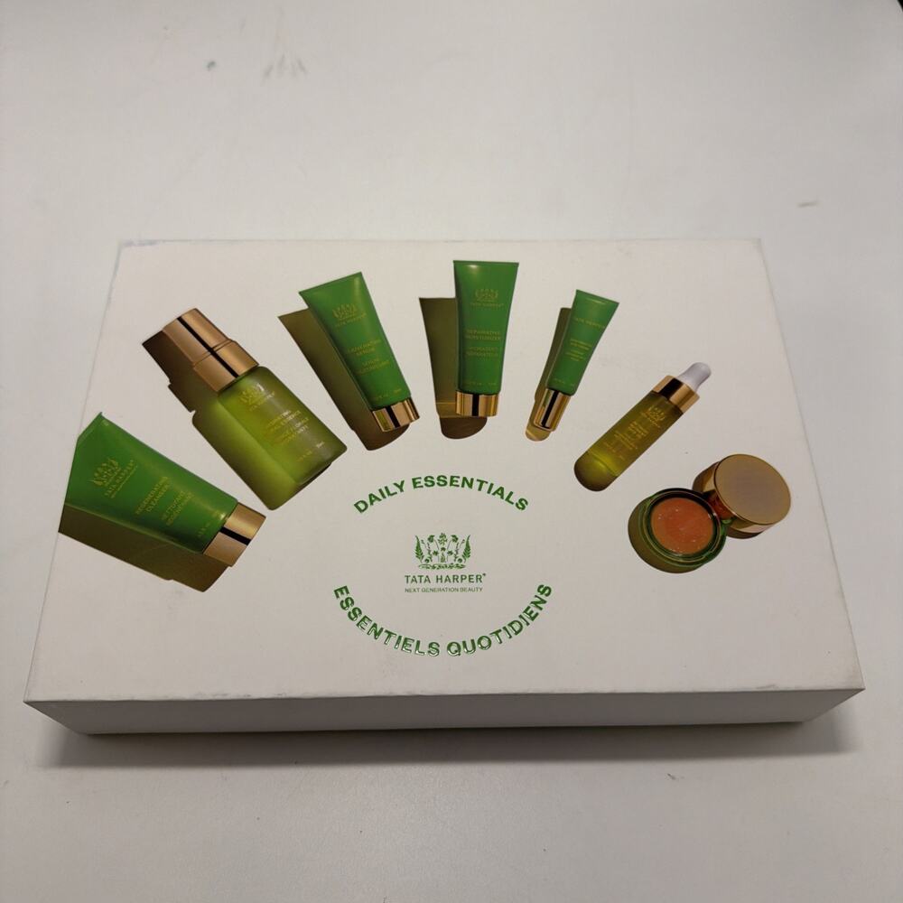 Tata Harper Daily Essentials Set, Best Selling Skincare Set, Travel Sized, 7 PCs